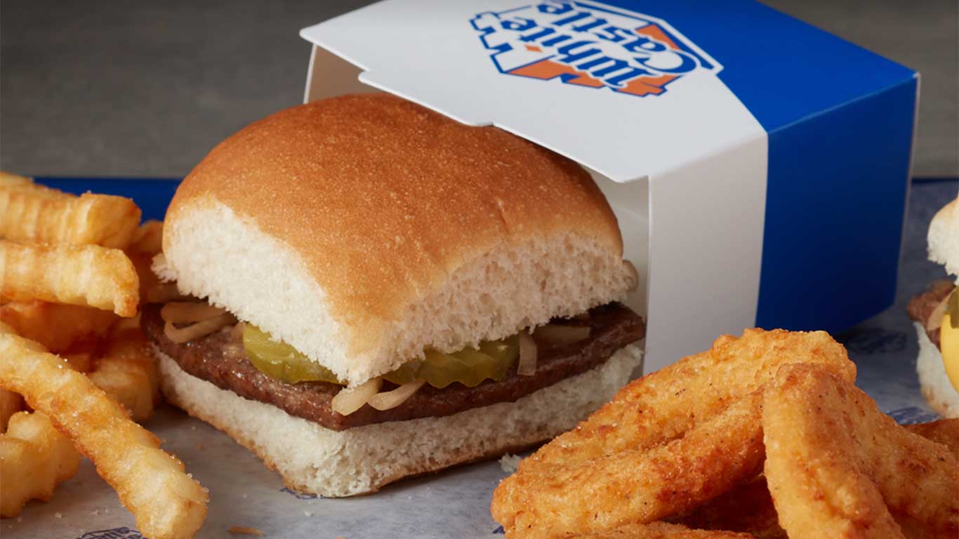 Vierkante hamburger van White Castle